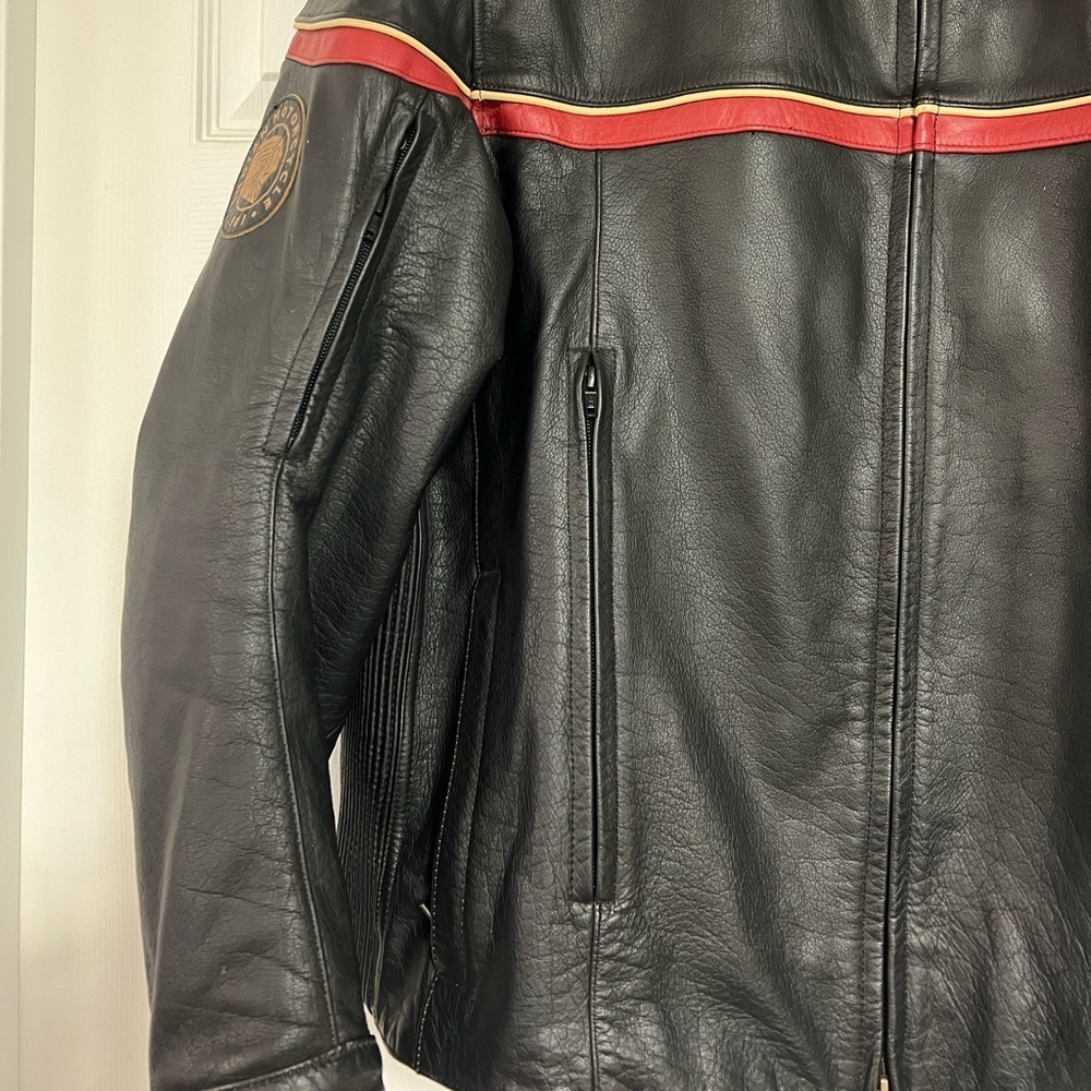 Indian Motorcyle Licensed Freeway Black Leather Coat Jacket Men's XXL - Picture 4 of 16